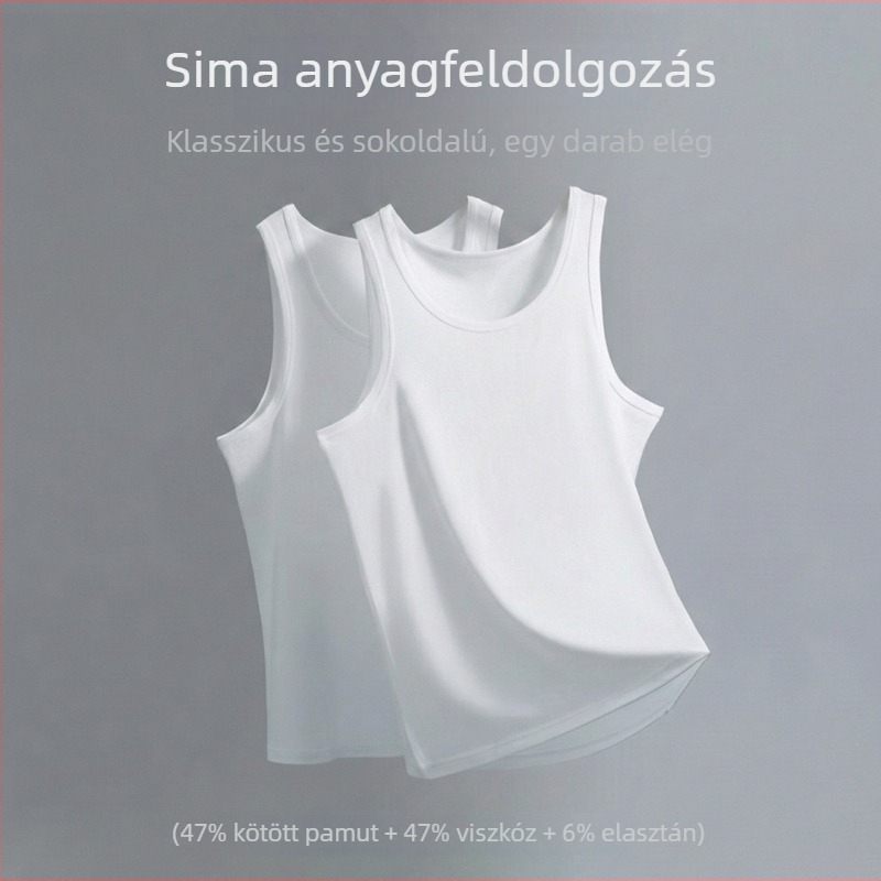 Férfi ujjatlan mellény, rugalmas pamut (gyorsan száradó, légáteresztő, slim fit)