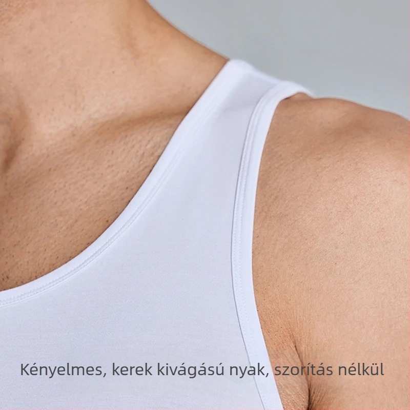 Férfi ujjatlan mellény, rugalmas pamut (gyorsan száradó, légáteresztő, slim fit)