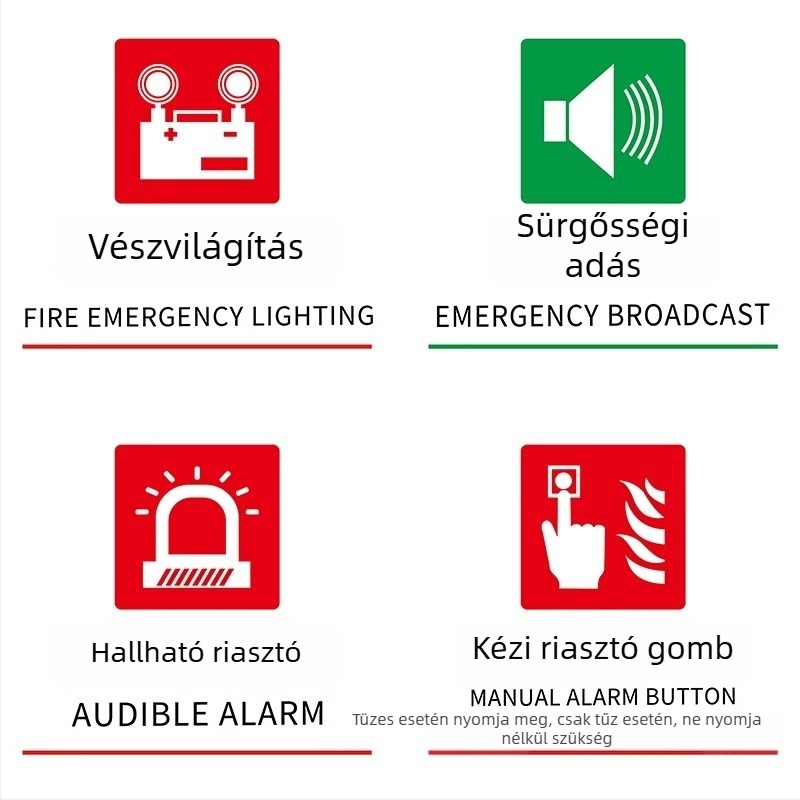 Beilong akril tűzvédelmi jelzés — kézi riasztó gomb, testreszabható, hang- és fényjelzés