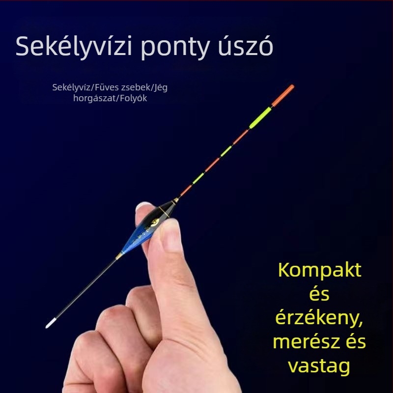Rövid úszó sekély vízhez, nagy érzékenységgel, vastag és feltűnő, kis fehér csíkkal, jéghez alkalmas horgászathoz folyókban
