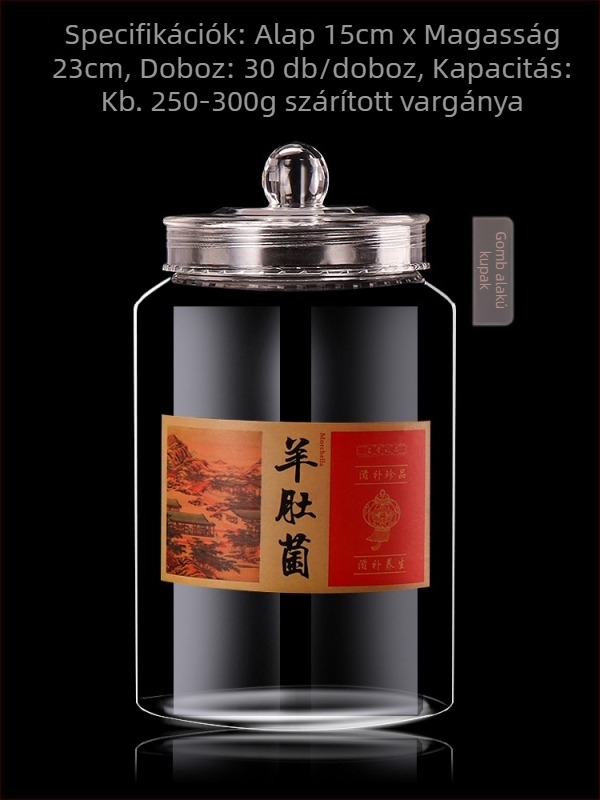 Élelmiszer-minőségű kör alakú gyöngy-kupakkal ellátott műanyag üveg mandarin héj, fish maw, morel gombák és tápláló gyógynövények tárolására; PET anyag, fedéllel, testreszabható; kapacitás: 1219, 1216, 1523, 1220.