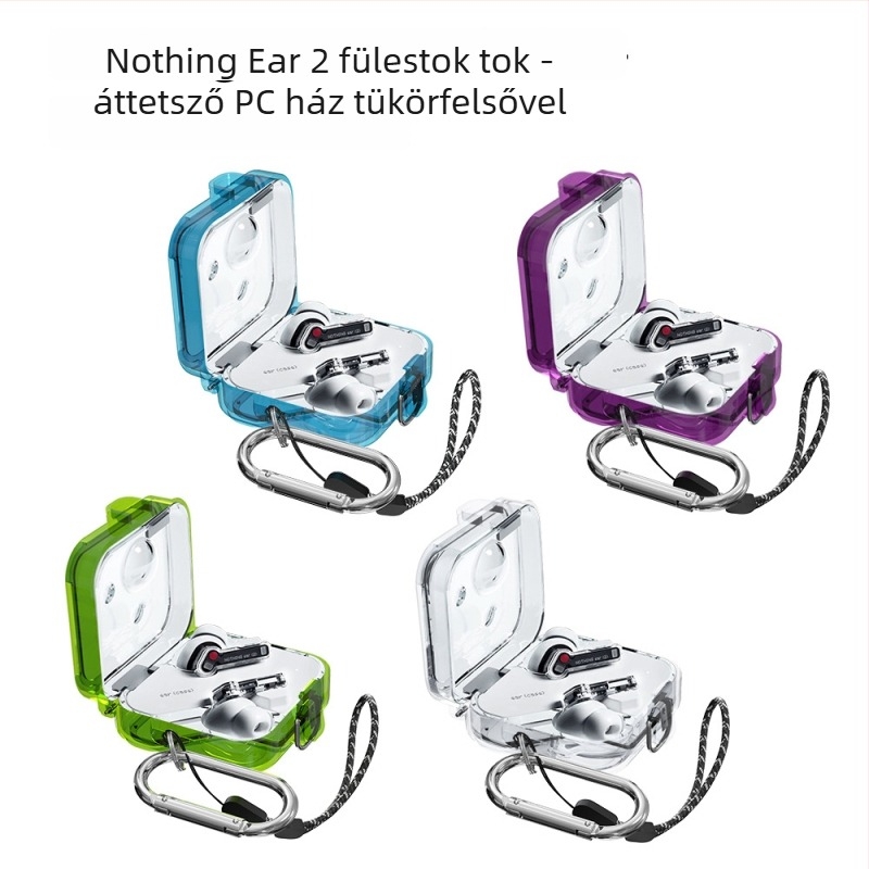 Nothing Ear 2 védőtok – átlátszó tükrös PC burkolat, merev héj, injekciós formázás, testreszabható (modell 31934139477)
