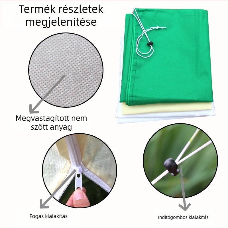 Feiyue Nemszövött növényvédő takaró télre gyümölcsfákhoz, kertészet és mezőgazdaság, húzózsinórral és cipzárral
