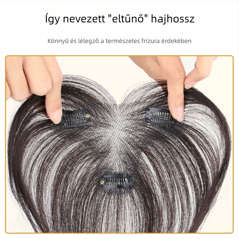Teljesen kézzel készített paróka hosszú frufruval, valódi emberi hajból, hajvonalat fed, festhető