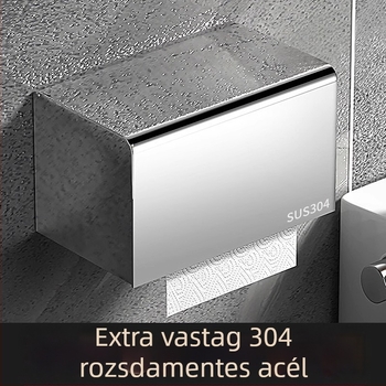 Falihozó vécépapír tartó és tároló polc, rozsdamentes acél, fürdőszoba, modell zjh, logó nyomtatása
