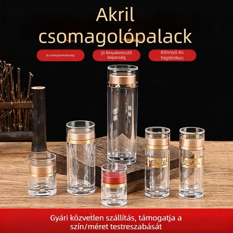 Áttetsző akril tartály kapszulákhoz, élelmiszer-minőségű műanyag, Cordyceps kapszulákhoz, kapacitás 3ml/6ml/13ml/30ml, testreszabható logó
