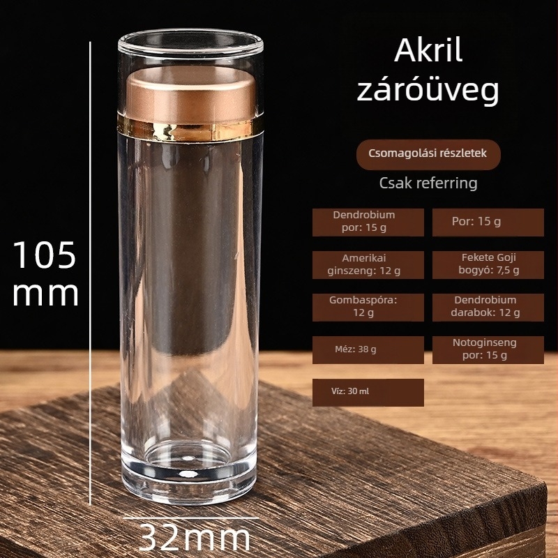 Áttetsző akril tartály kapszulákhoz, élelmiszer-minőségű műanyag, Cordyceps kapszulákhoz, kapacitás 3ml/6ml/13ml/30ml, testreszabható logó