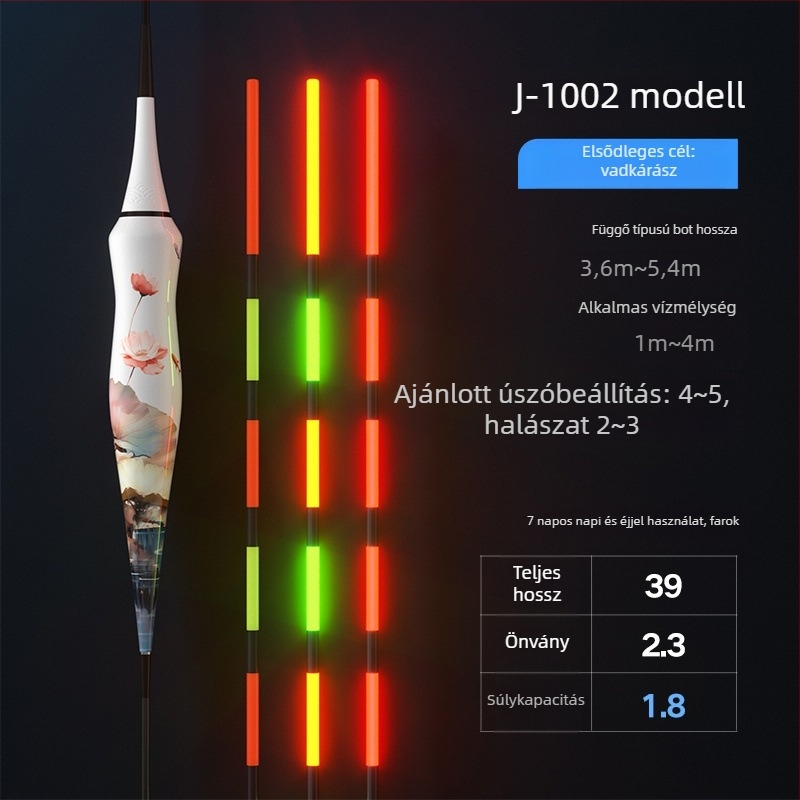 Vertical drift horgászúszó – Biao sheng, kompozit anyag, világító, színváltó és gravitációs indukcióval
