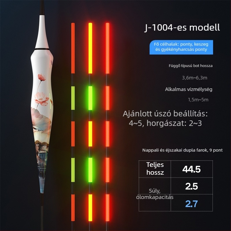 Vertical drift horgászúszó – Biao sheng, kompozit anyag, világító, színváltó és gravitációs indukcióval