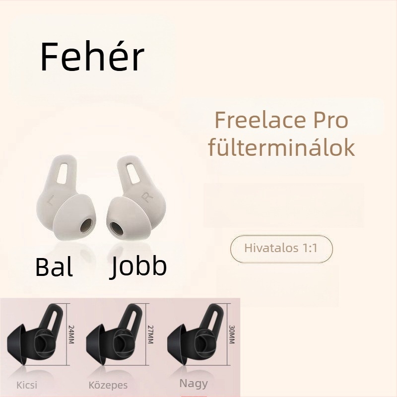 Freelace Pro szilikon fülkapcsok – univerzális illeszkedés, domborított kivitel, kompatibil Huawei Freelace Pro fejhallgatókkal