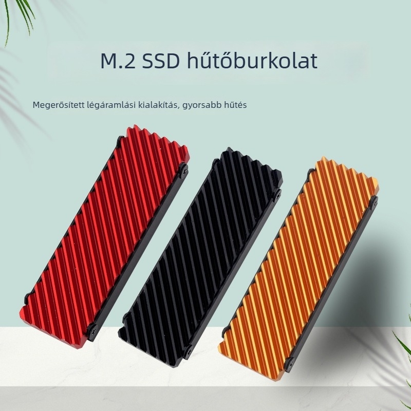 M.2 hűtő SSD/HDD-hez – (Alumínium, 2 hőcső, modell Gm-sr2205, SSD/HDD-hez)