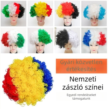 Paróka rövid Göndör hajjal, rajzfilm stílus, modell 171705, hajanyag: selyem-szerű rostok