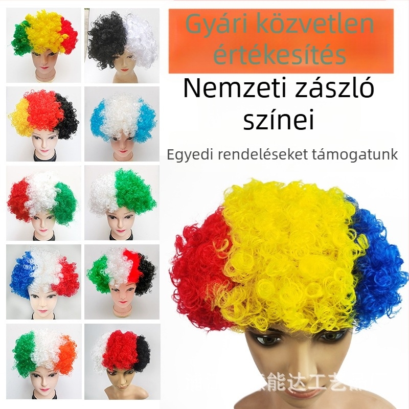 Paróka rövid Göndör hajjal, rajzfilm stílus, modell 171705, hajanyag: selyem-szerű rostok