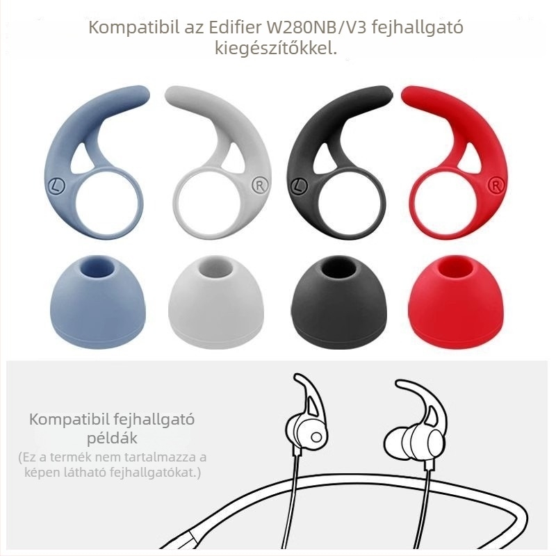 Szilikon fülvédők Edifier W280NB nyakpántos Bluetooth fejhallgatóhoz — dombornított kivitel, félcsomag alak, általános célú stílus, OPPO-kompatibilis