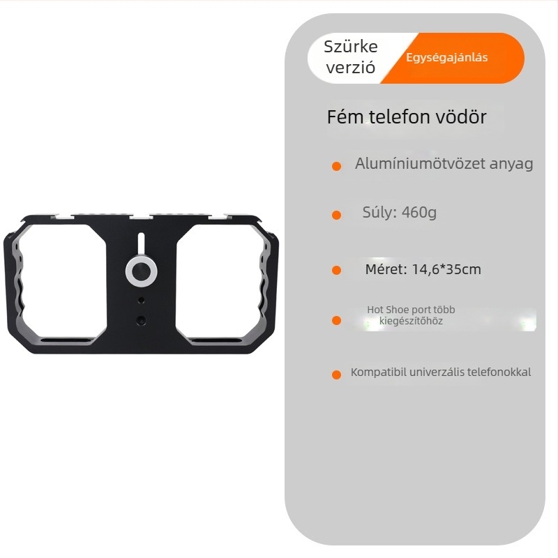 Fém telefon ketrec a vlogoláshoz és fényképezéshez, Phone Cage modell, alumínium ötvözet, testreszabás támogatott, határokon átívelő kizárólagos forrás