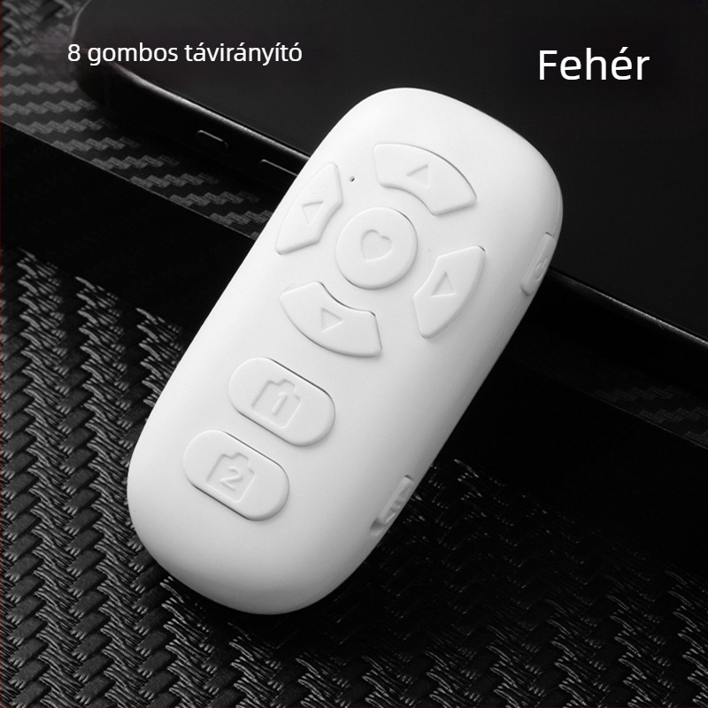 8 gombos Bluetooth távirányító okostelefonhoz, szelfi vezérlő, oldalak lapozása, rövid videók böngészése, újratölthető