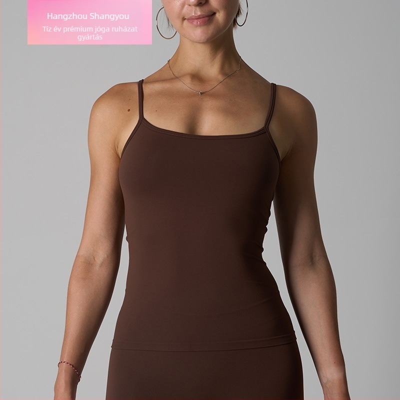 Női Seamless Cami Mellény, Légáteresztő Nylon-Elasztán anyag, 82% Nylon, Magas rugalmasság, Ideális futáshoz és edzéshez