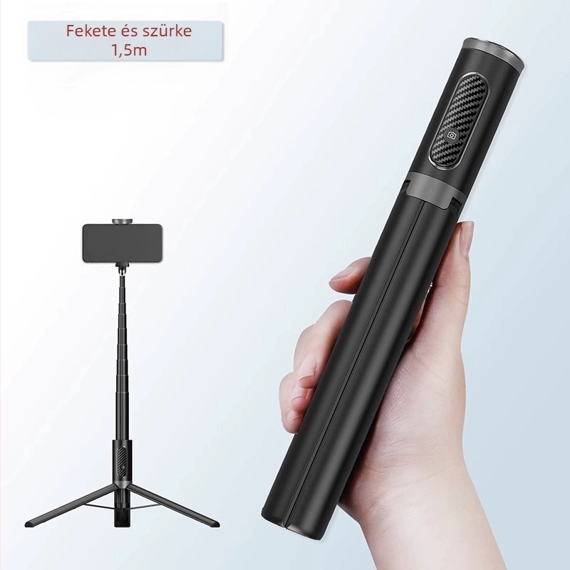 Cyke Bluetooth selfie-tripod, kinyúló, kompakt padló- és asztali telefontartó NCC (Anyag: alumíniumötvözet + ABS + PC; Bluetooth: Igen; Távirányító: Benne; Testreszabás: Támogatott)
