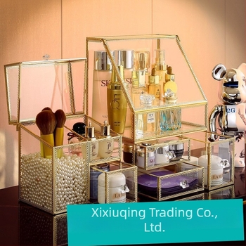 Üvegből készült kozmetikai doboz készlet, flip fedéllel, japán stílus, kapacitás 18