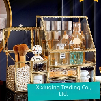 Üvegből készült kozmetikai doboz készlet, flip fedéllel, japán stílus, kapacitás 18