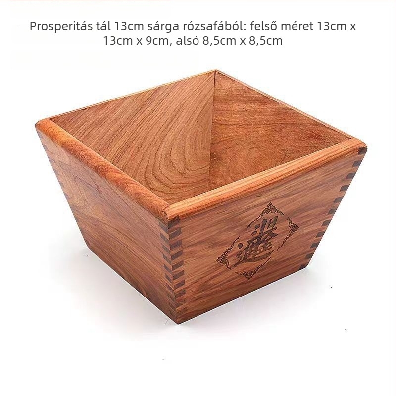 Fa rizs mérőedény vintage stílusban, egyszerű és modern megjelenés, nedvességálló, kapacitás 4 L alatt