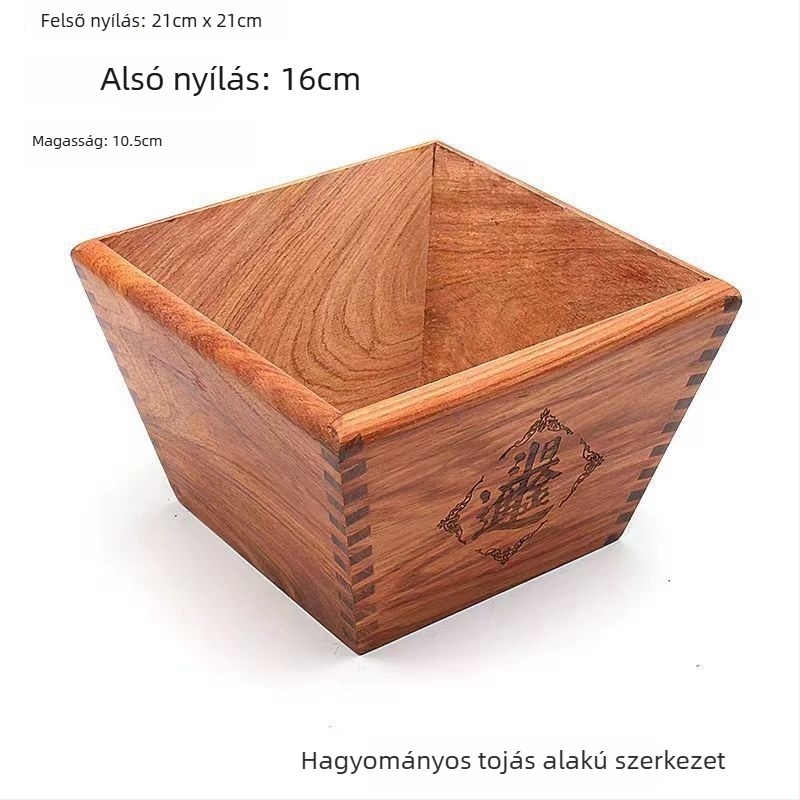 Fa rizs mérőedény vintage stílusban, egyszerű és modern megjelenés, nedvességálló, kapacitás 4 L alatt