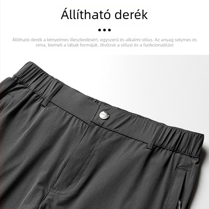 Ice Silk gyorsan száradó férfi sportos–szabadidő nadrág, egyenes szabás, nyárra, plusz méret, vékony fazon