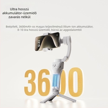 Kézben tartott háromtengelyes okostelefon-stabilizátor arc követéssel, Bluetooth, távirányító, modell M01