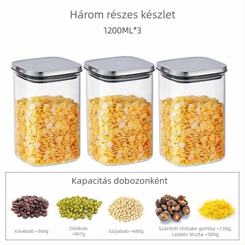 Üvegből készült négyzet alakú tárolóedény, kínai stílus