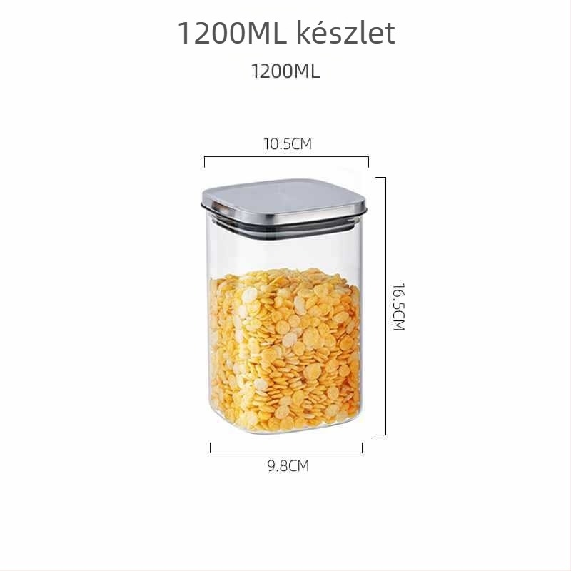 Üvegből készült négyzet alakú tárolóedény, kínai stílus