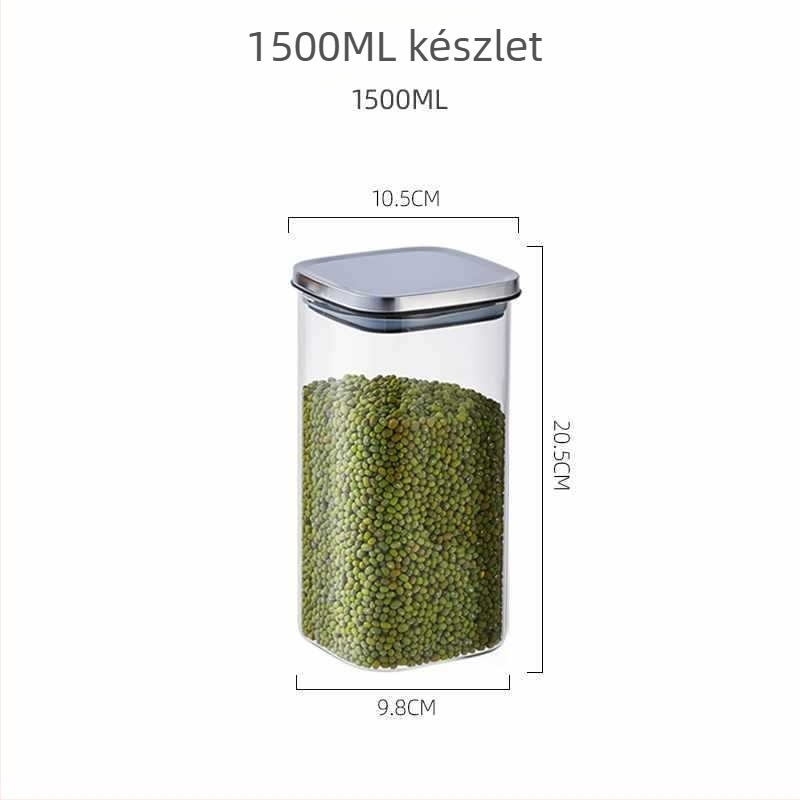 Üvegből készült négyzet alakú tárolóedény, kínai stílus