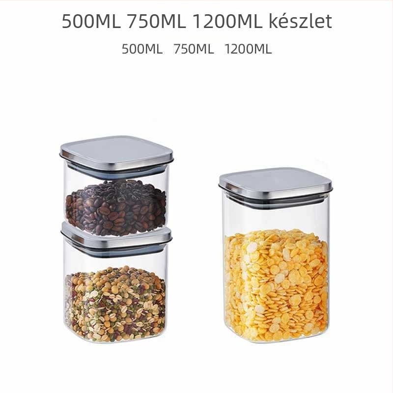 Üvegből készült négyzet alakú tárolóedény, kínai stílus