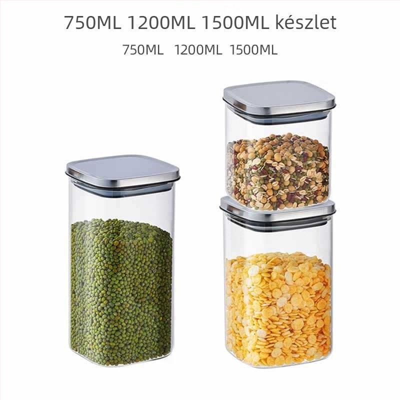 Üvegből készült négyzet alakú tárolóedény, kínai stílus