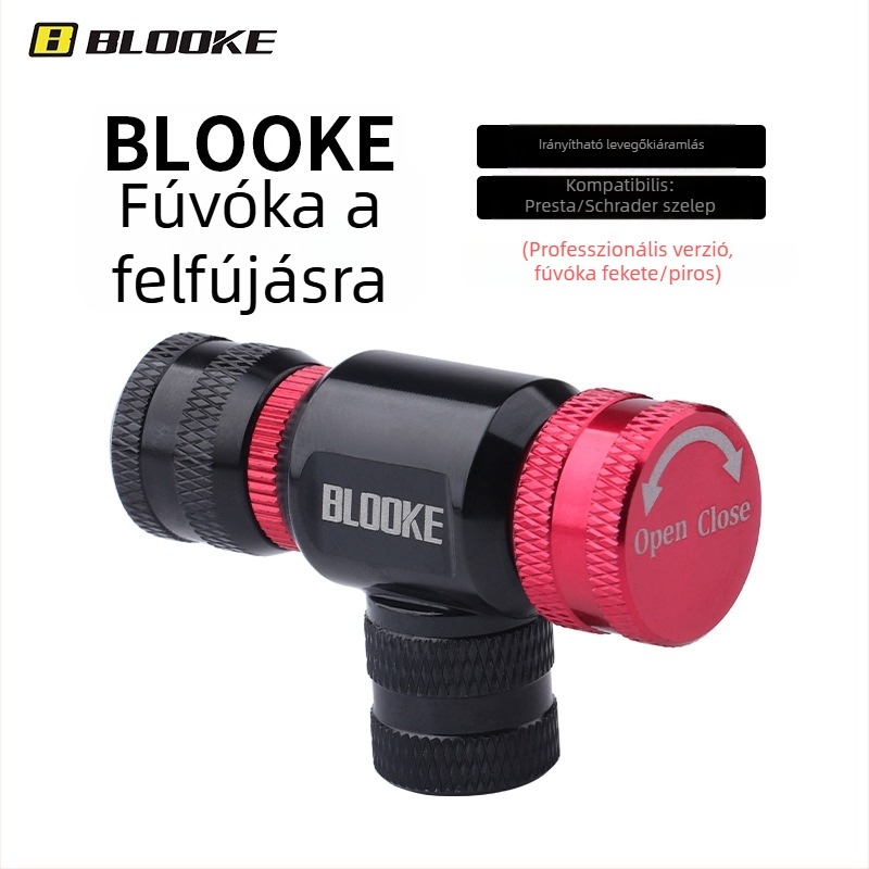 Blooke CO2 pumpáló palack mountain- és road kerékpárokhoz — alumíniumötvözet, hordozható töltőtartály, CO2 szelep