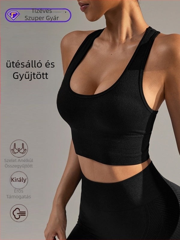 Női sporttop I-hátú és U-nyakkal, nedvességelvezető, gyorsan száradó anyag, 90% nylon, 10% spandex, 2024 kiadás