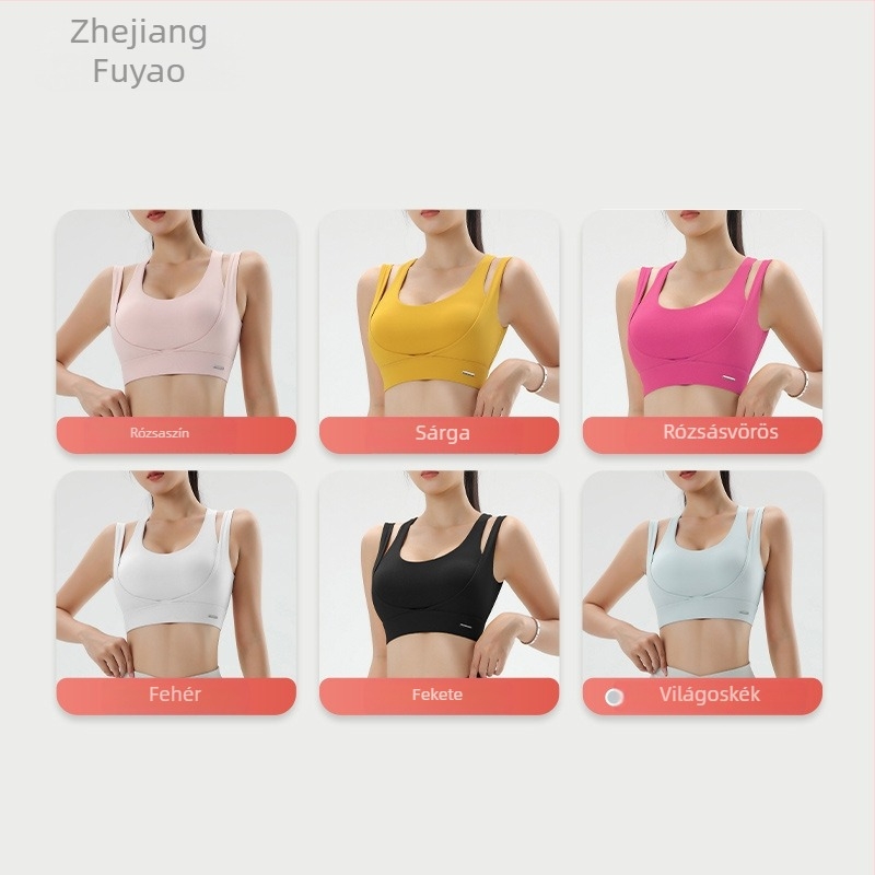Nachia Yabei Jógához készült sportmelltartó formázott kosarakkal, teljes kosárral, fix dupla vállpántokkal, betétdizájn, Spandex-béléssel