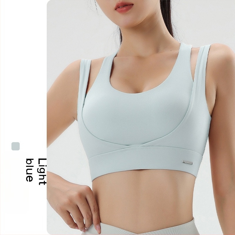 Nachia Yabei Jógához készült sportmelltartó formázott kosarakkal, teljes kosárral, fix dupla vállpántokkal, betétdizájn, Spandex-béléssel