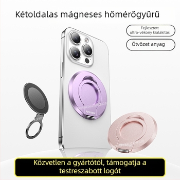 Mágneses gyűrűs telefontartó – ötvözet, összecsukható, univerzális stílus, jogosult magánmárka