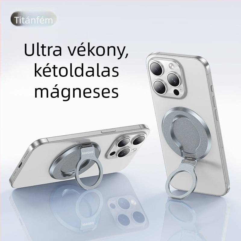 Mágneses gyűrűs telefontartó – ötvözet, összecsukható, univerzális stílus, jogosult magánmárka