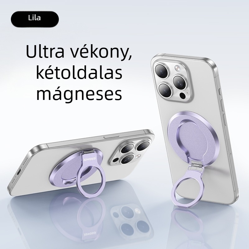 Mágneses gyűrűs telefontartó – ötvözet, összecsukható, univerzális stílus, jogosult magánmárka
