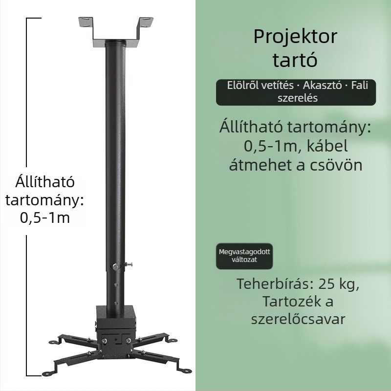 Otthoni projektorhoz univerzális tartó — Többfunkciós, kihúzható, fix, megerősített függő tartó