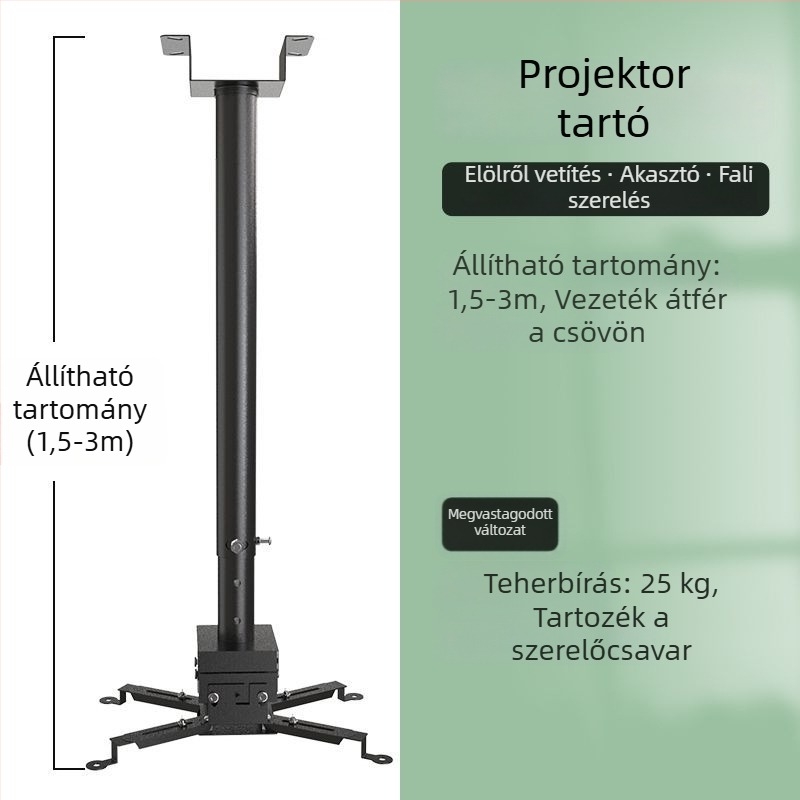 Otthoni projektorhoz univerzális tartó — Többfunkciós, kihúzható, fix, megerősített függő tartó