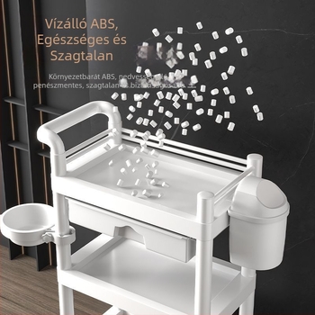 Forgatható 5-szintes ABS anyagú kozmetikai kocsi szalonhoz