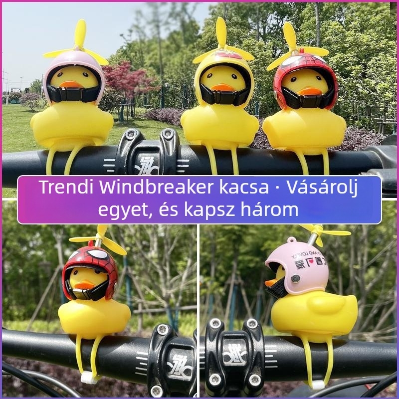 Kerékpár csengő kis kacsa díszítéssel, műanyagból, márka Senowoiry/ji rui, modell Little Yellow Duck Decoration