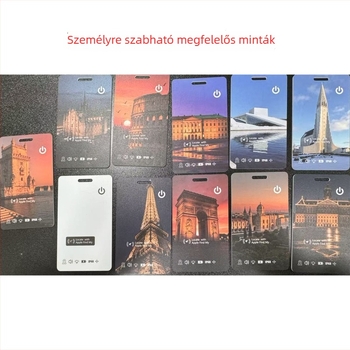 Kártya ellopás elleni lokátor vezeték nélküli töltéssel, 10 m hatótávolság, 220 mAh akkumulátor, iOS-kompatibilis