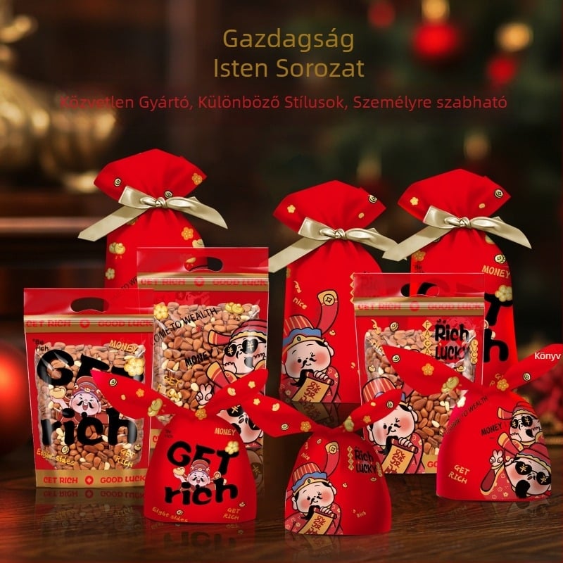 Qinfeng hőzáródó élelmiszer csomagoló tasakok, kompozit élelmiszer‑anyag, 4-in-1 és 3-in-1 God of Wealth édességekhez