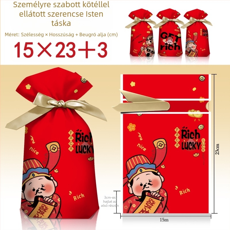 Qinfeng hőzáródó élelmiszer csomagoló tasakok, kompozit élelmiszer‑anyag, 4-in-1 és 3-in-1 God of Wealth édességekhez