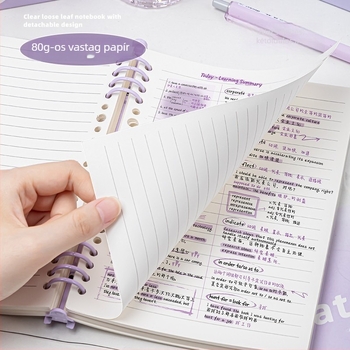 Minimalista B5-ös notesz levehető lappal és átlátszó PVC‑s puha borítással, vastagabb A5 formátumú jegyzetfüzet tanuláshoz és irodai használathoz