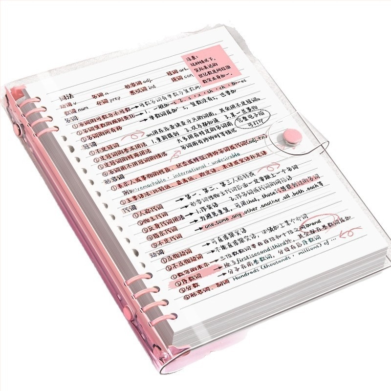 Minimalista B5-ös notesz levehető lappal és átlátszó PVC‑s puha borítással, vastagabb A5 formátumú jegyzetfüzet tanuláshoz és irodai használathoz