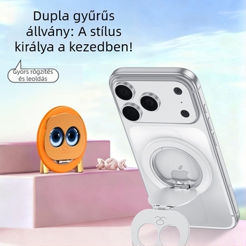 Panda mágneses telefontartó, dupla összecsukható, MagSafe-kompatibilis, 360°-os forgás, fém
